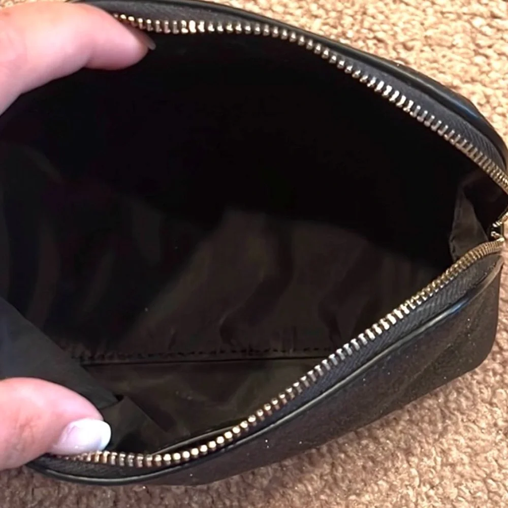 Kate Spade Black Sparkle Cosmetic Bag Kate Dome Bag Black Glitter